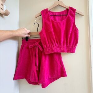 Daily drills Women's Pink Terry Cloth Set